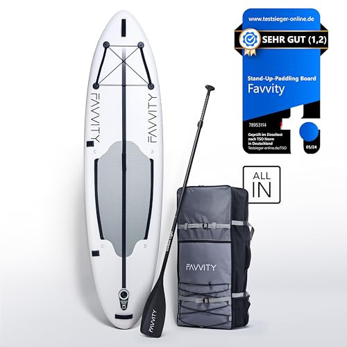 Stand-Up Paddling Board aufblasbar - Stilvoll Sub [7-Jahre Garantie] ultraleichtes SUP-Board | SUP Board Set Halb-Carbon 150kg Allrounder Stand-up Paddle-Board | Standup Paddle Board - FAVVITY