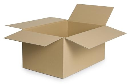 WePack 25 Stück Faltkarton 250x250x150 mm Versandkarton E-commerce Karton 1-Wellig 400G Braun Kartonage Verpackung Postkarton Versandschachtel Paket Päckchen