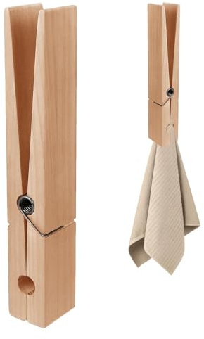 Stor klädnypa trä klädnypa handduksklämmor starka träkläder pinnar gigantiska klädnålar trä handdukshållare stor badrum handdukshållare klämmor med fjäder vägg handdukskrokar hantverksmaterial