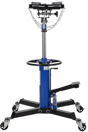 JustSmart Hydraulic Transmission Jack 1322 LBS (3/5 Ton) Capacity 33.8-69 Lifting Height 2 Stage Hydraulic Telescoping Jack Heavy Duty with Foot Pedal and 360° Swivel Wheel, Blue