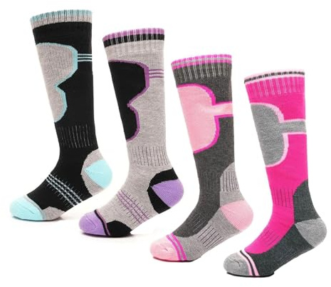 A2Z 4 Kids Girls - Socks AZ9611 Pink/Grey 4 Pack 3-6