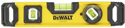 DeWALT Magnetic Torpedo Level 25cm (10in) Aluminium Body with Rare Earth Magnets V-Groove Base for use on Metal and Rounded Surfaces Durability and Accuracy to 0.5mm/m. Virtually Unbreakable