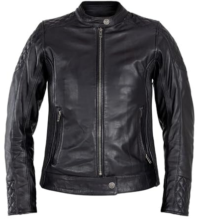 John Doe Adina Giacca in pelle da moto da donna, nero, M