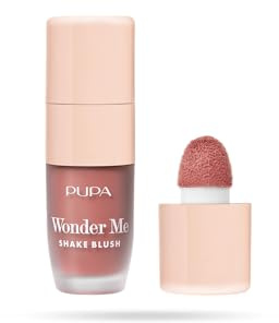 Pupa Blush Wonder Me Shake, Fard Viso Liquido Traslucente, Nuova Texture Water Cream - Colorito Fresco e Radioso, Formula Clean, Made in Italy (Colore 001 Cosmopolitan Kiss)