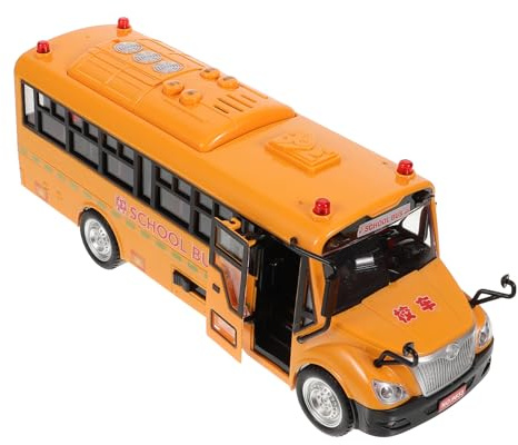 Milisten Jouets De Bus Scolaire Sons Et Légers Autobus Bébé Voiture à Inertie pour Bébé Bus D'inertie d'autobus pour Enfants Jouets Éducatifs Plastique Yellow