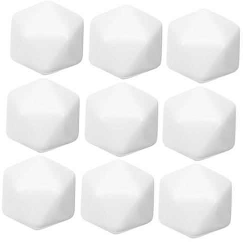 YARNOW 12 Dadi Poliedrici Vuoti a 20 Facce Per Bambini, Gioco Educativo Numerico in Acrilico Resistente, Strumento Didattico Per Esercizi Matematici e Attività Di Apprendimento in Classe, Set 12 Pezzi