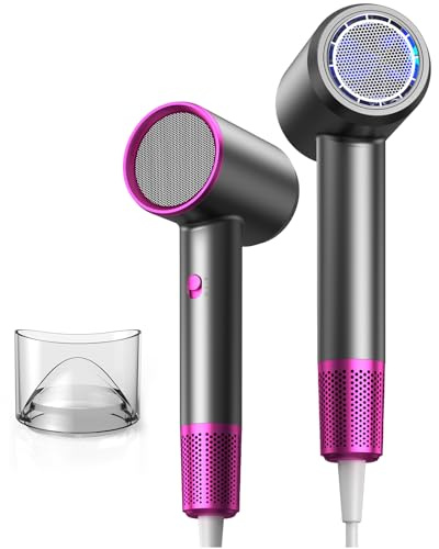 Hair Dryer Fast Dry 1800W Professional Ionic Hairdryer, Super Compact & Lightweight with Even Heat Anti-Static, Frizz-Control, Quick Drying, Energy Saving, Hairdryers for Women & Man (Black)