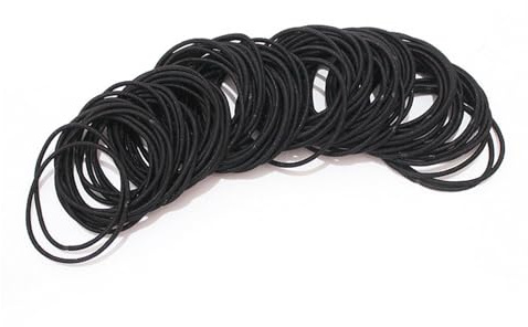 100 Pcs Black 2 mm Thin No-Metal Elastic Hair Ties for Women and Girls | Secure Damage-Free Ponytail Holders for Kids and Daily Styling