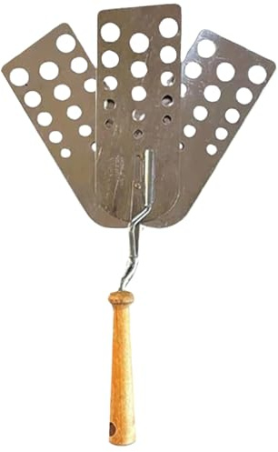 Metal Spatula | Patty Spatula | Stainless Steel Triple Bla-des Spatulas with Wood Handle | Hot Meat Patty Wide Spatulas Expandable | Fun Cooking Gadget for BBQ, Burgers, Pancakes