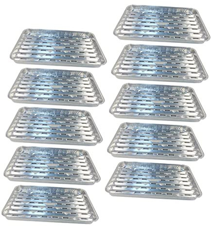Ciieeo 10 pezzi Teglie Usa e Getta per Barbecue Pratici per Carne Feste e Picnic Facili da Riporre e Utilizzare