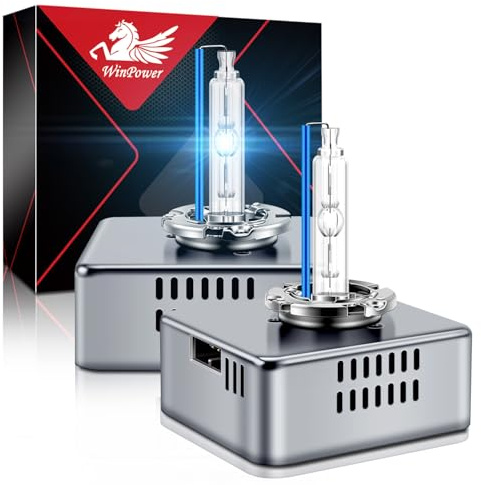 WinPower D5S Bombillas Xenón HID Lámparas para Faros 25W 8000K Blanco Frío 12V Luz de Carretera Cruce, 2 Piezas
