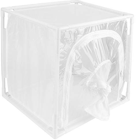 Phefop Mesh Cage, PVC Pipe and Mesh Material Butterflies Habitats Cage 40x30x40cm, with Ventilated Structure for Greenhouse Outdoor Small Observation