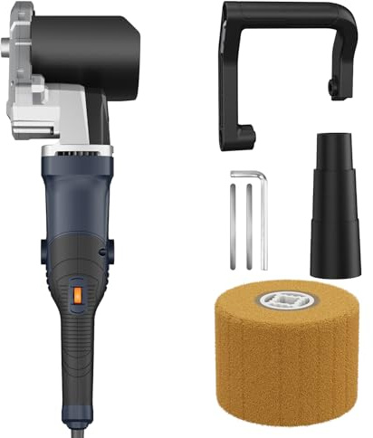 MAXXT Levigatrice a spazzola e smerigliatrice portatile da 1300 W con finitura satinata, 6 velocità fisse da 900 a 3700 giri/min per metallo e legno (1 ruota inclusa)