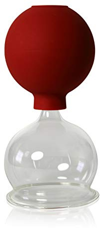 Schröpfglas mit Saugball 65mm zum professionellen, medizinischen, feuerlosen Schröpfen mundgeblasen handgeformt, Schröpfglas, Schröpfgläser, Lauschaer Glas das Original