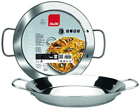 IBILI PAELLERA INOX Premier 32 CMS, Stainless Steel, Silber, 32 cm