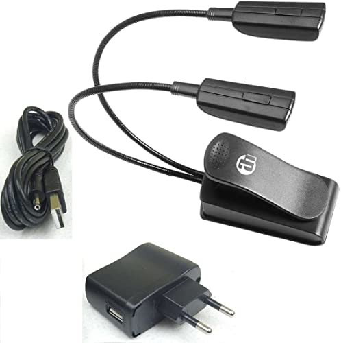 10 x ADAM HALL SLED2PRO SLED 2 Pro LED-Notenpultleuchte incl. Stecker-Netzteil, USB-Kabel (4x Leuchtdioden, 2x Schwanenhälse) Flexilight Minilight