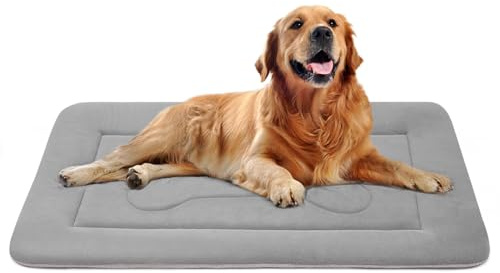 JoicyCo Large Dog Bed Soft Dog Crate Pad Mat 42 in Non-Slip Bottom Washable Dog Sleeping Mattress Pet Beds Cat Beds Kennel Pads