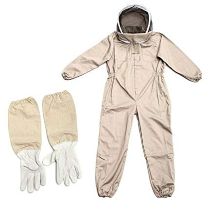 Leling Combinaison D'apiculteur, Costume D'apiculture Professionnelle avec Gants & Protection, Combinaison Apicole pour Tout Le Corps, Anti Guêpes Équipement pour Apiculteurs. L