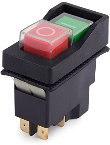 KJD17-240V 4 Pin Impermeable Magnético Seguridad Interruptor de Botón de Seguridad AC 16A Magnetic Starter Power Tool Interruptor de Seguridad (KJD17-4Pin)
