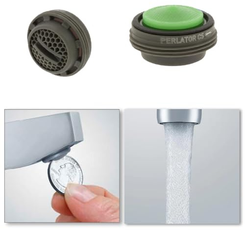 Neoperl Slim Coin Slot Faucet Aerator Perlator Hidden Aerated Stream flow Rates for Kitchen Bathroom (Green 1.5 gpm, Junior Male)