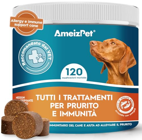 AmeizPet Hunde Weiche Leckerlis Anti Juckreiz & Immun für Hund, Juckende Haut Und Fell Hund Verdauungssnacks, 120 Hunde Leckerlis