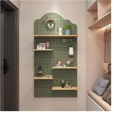 Panneaux d'organisation muraux en Panneaux perforés, kit combiné de Panneaux perforés en Bois Massif, Garage, Cuisine, Salon, Bureau, étagère Murale, Ensemble de Rangement (Couleur