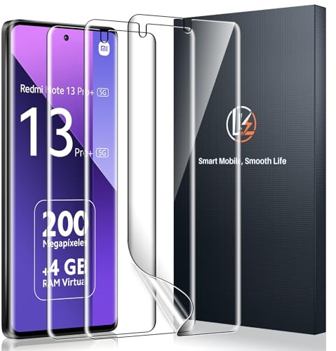 LK TPU Displayschutzfolie ist Kompatibel mit Redmi Note 13 Pro Plus, 3 Schutzfolien [Ohne Glas], 3D Gekrümmte Vollständige Abdeckung, HD Klar, Touch Screen Empfindlich