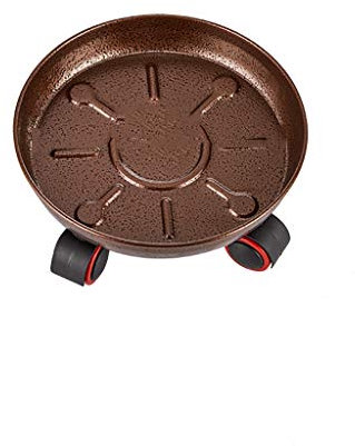Garten-Blumentopf-Pflanzgefäß-Mover, robuster Pflanzen-Caddy aus schwarzem Eisen, auf Rädern, für drinnen und draußen, Pflanzwagen, Rollen, Untersetzer, Schwarz, Traggewicht: 100 kg–240 kg, Schwarz,
