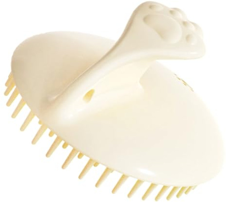 Kunststoff Kopfhautmassagebürste Beige, für Haare und Waschen | Weicher Kunststoff, Angenehme Kopfhautpflege, Leicht zu Greifen, für Nasses und Trockenes Haar