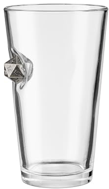 BenShot D20 Dice Pint Beer Glass - 16oz - HandCrafted for the Gamer