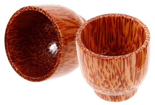 Alipis 2pcs Wooden Wine Mug Compact Shot for Tea Wine Natural Wood Mug for Outdoor Camping