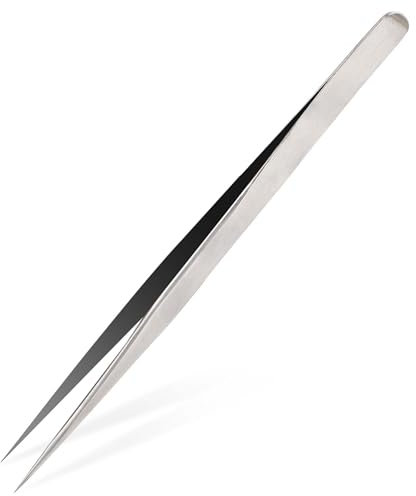 Pinzette di precisione, Pinzette per artigianato elettronico, Pinzette di precisione fine, Pinzette lunghe in acciaio inossidabile antistatiche per saldatura, saldobrasatura e gioielleria