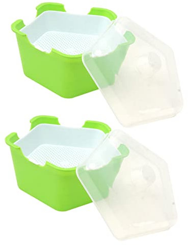 KONTONTY 2 Sets Fünfeckige Anzuchtschalen Mit Sprießschalen-Abdeckung Keimset Für Microgreens Pflanzkasten Für Den