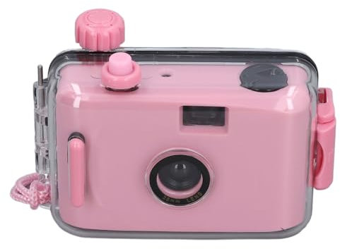 Disposable Film Camera 35 Mm, Retro One Time Use Film Camera with 28MM F/9 Lens, Water-proof Reusable Lightweight Vintage Camera for Kids (Light Pink)