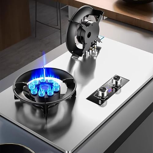 THEGA Portatile Stufa Gas - 5,2KW Doppi Fornelli A Gas, Cucine A Gas da Tavolo E da Incasso, Fornello A Gas con Temporizzazione Intelligente 99 Minuti, Fornello A Gas con Protezione Antifiamma(LPG)