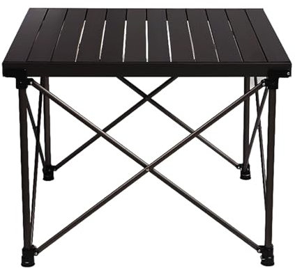 Campingtisch Klappbar Höhenverstellbar Wetterfest, Camping Tisch Klapptisch Aluminium für 2-4 Personen, Klapptisch Camping Leicht Faltbar 70x65x50-70cm(Black)