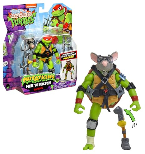 Ninja Turtles, 12 cm ledad figur med tillbehör, mix och match, raphael, för barn från 4 år, T02016