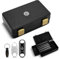 CLZOONG Travel Cigar Humidor Box Case Portable Double Layer Design with Cigar Accessories Hygrometer&Humidifier&Straight Cutter & V-Cutter& Punch,Holds 10 Count-Waterproof Case, Airtight Seal (Black)