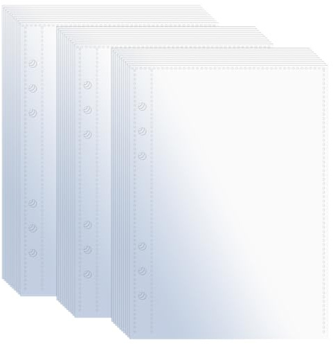Lot de 30 pochettes transparentes de 12,7 x 17,8 cm pour classeur A5, 6 anneaux, chargement par le haut, pochettes transparentes pour photos double face, inserts de classeur A5 pour photos, cartes
