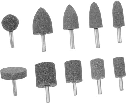 Broca para Piedra Montada de Corindón Marrón 10 Piezas, Cilíndrica