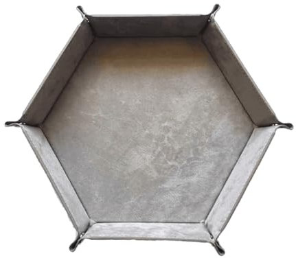 Fazvncv Tragbarer faltbarer Würfel-Rolltablett Würfelhalter Aufbewahrungsbox Sechseck-Würfel-Klapptablett zum Rollen von Würfeln Spiel, Tisch Ga