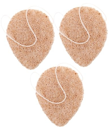 VILLFUL 3 pièces Éponge Visage Exfoliante Réutilisable Douce pour Nettoyage Profond Gomme Pores et Points Noirs Lot pour Maison et Voyage