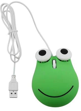 BAFOVY Trådbunden Söt Mus för Barn, Ergonomisk Grodaform USB Trådbunden Mus med Exakt Spårning för PC och Bärbar Dator