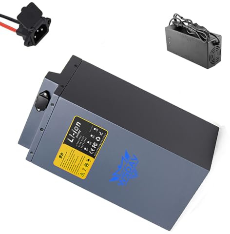 WSDAV Batería de Iones de Litio para ciclomotor eléctrico de 72V 20Ah 25Ah 30Ah 35Ah 40Ah 45Ah 50Ah 55Ah 60Ah. Batería Recargable de Litio con Cargador para Motores 50W a 4350W.,72V 50Ah