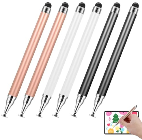 UYVPAER 6 Unidades Lápiz Capacitivo Para Todas Las Tabletas, 2 En 1, Lápiz Capacitivo Para Pantalla Táctil, Compatible Con Todos Los Teléfonos Móviles/Tabletas