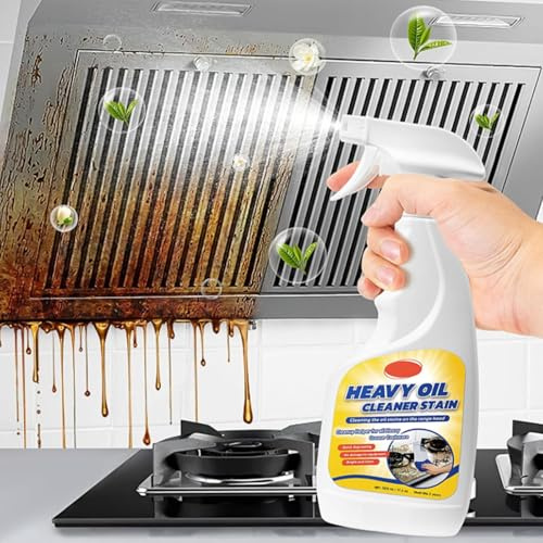 Clean Up Kitchen Oil Stains-Heavy Oil Cleaner Stain for Heavy Oils Cleanup with Spray Nozzle Spray for Kitchen, Household, Oven, Stove, Range Hood, Sink (1pcs)