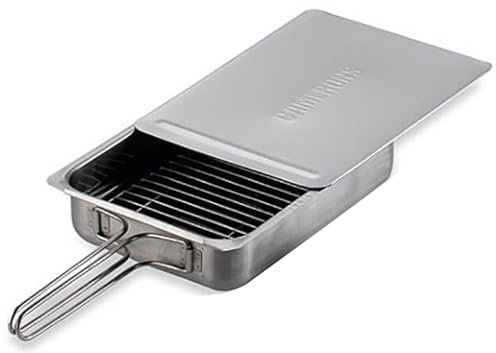 Cameron stovetop smoker Large 38 x 28 x 8,5 cm with Wood chips & instruction / recipe book