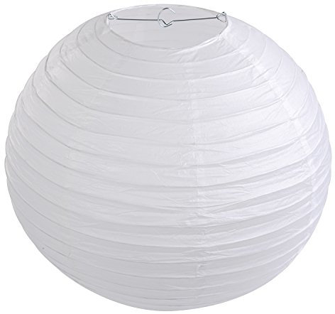 LIHAO 16 inch Paper Lanterns 10 PCS White Round Hanging Paper Chinese Lanterns Decorations for Weddings, Baby Showers, Birthdays, Parties