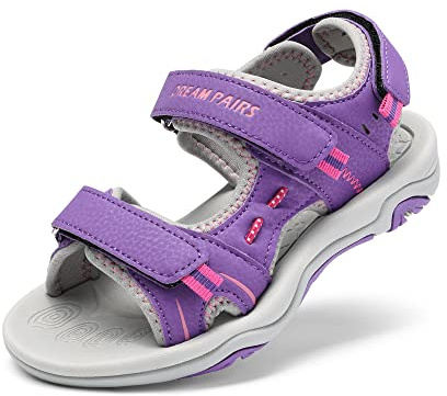 DREAM PAIRS Kids Sandales Enfants Été Chaussures de Sport Confortable Sandales Garçons et Sandales Filles,Size 25,Violet/Fuchsia/Clair/Gris,170891_K