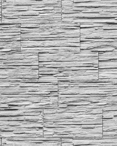 Stein Tapete EDEM 1003-32-AP Tapete Naturstein Bruch-Stein Mauer Optik geprägte Struktur hochwaschbar grau weiß